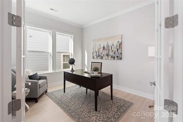 1132 Meander Ln, Waxhaw, NC 28173 - office with light wood finished floors and crown molding