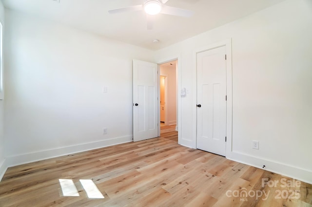 1116 Carolina Ave, Rock Hill, SC 29730 - unfurnished bedroom with baseboards, a ceiling fan, and light wood finished floors