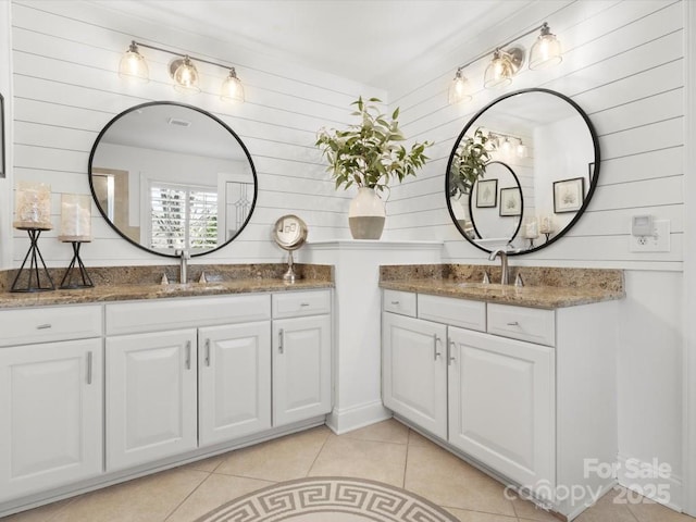 604 Wisteria Walk Way, Fort Mill, SC 29715 - bathroom with two vanities and tile patterned flooring