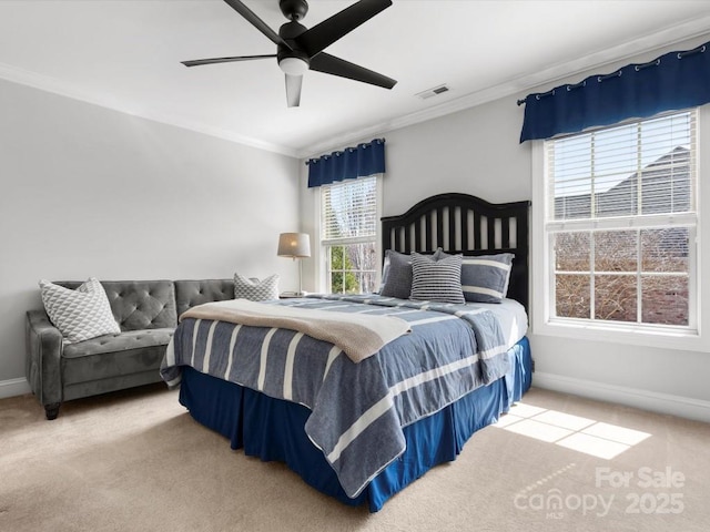604 Wisteria Walk Way, Fort Mill, SC 29715 - carpeted bedroom featuring ornamental molding, baseboards, and ceiling fan
