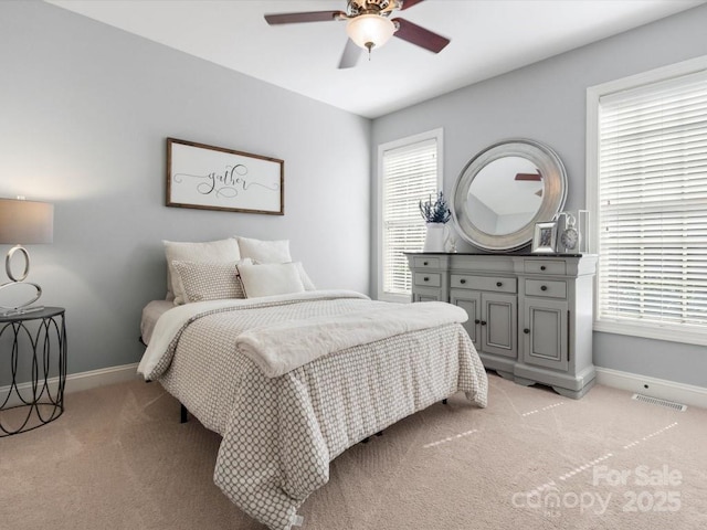 604 Wisteria Walk Way, Fort Mill, SC 29715 - bedroom with light carpet, baseboards, and a ceiling fan