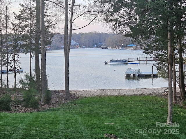 1832 Marthas Vineyard Rd, York, SC 29745 - view of dock featuring a lawn and a water view