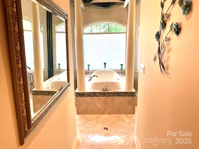 1832 Marthas Vineyard Rd, York, SC 29745 - bathroom with tile patterned floors and a bath