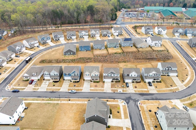 drone / aerial view with a residential view