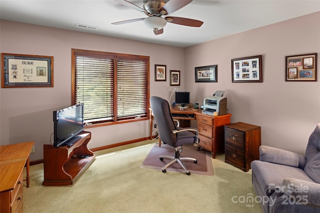 421 N Boundary Rd, Mill Spring, NC 28756 - office featuring a ceiling fan, carpet, and baseboards