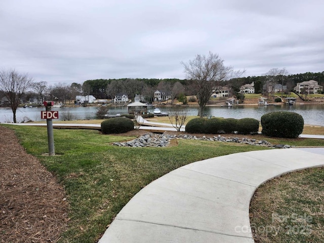 18224 Taffrail Way, Cornelius, NC 28031 - exterior space featuring a water view and a yard