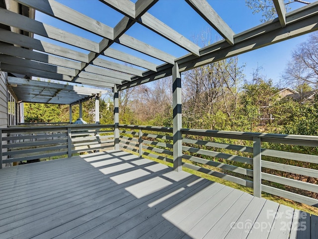 wooden deck with a pergola