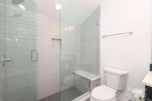 3119 Knowlton Ln, Charlotte, NC 28205 - full bathroom with toilet, vanity, and a shower stall