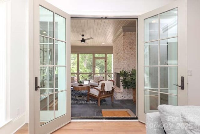 3119 Knowlton Ln, Charlotte, NC 28205 - entryway with wood finished floors and wood ceiling