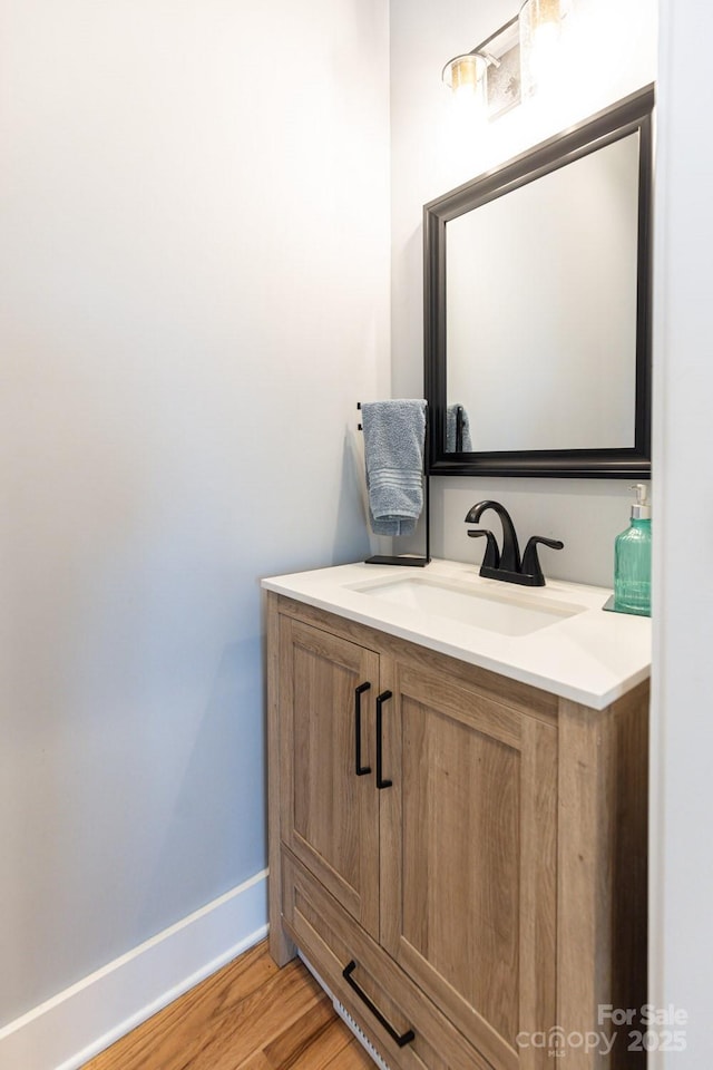 209 Fall Leaves Dr, Fairview, NC 28730 - bathroom with vanity and wood finished floors