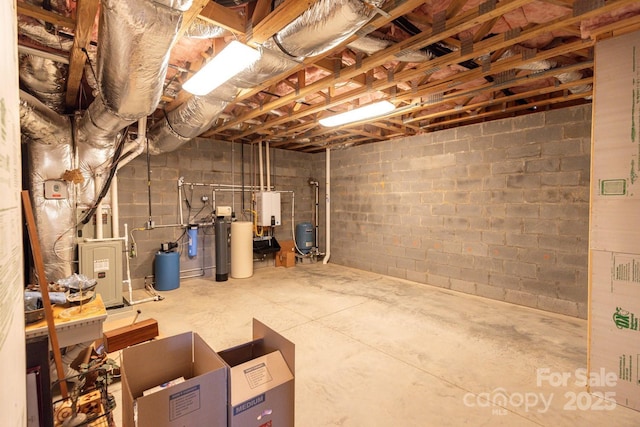 209 Fall Leaves Dr, Fairview, NC 28730 - unfinished basement featuring a water softener system and a water pressure tank