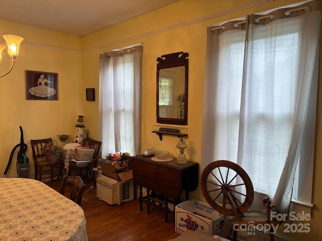212 S Mitchell Ave, Bakersville, NC 28705 - dining space with wood finished floors