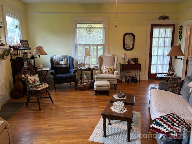 212 S Mitchell Ave, Bakersville, NC 28705 - living room featuring wood finished floors and a healthy amount of sunlight