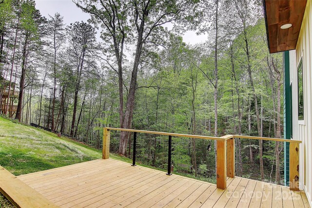 181 Curly Maple Dr, Canton, NC 28716 - deck featuring a lawn and a view of trees