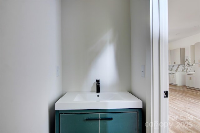 181 Curly Maple Dr, Canton, NC 28716 - bathroom with vanity and wood finished floors