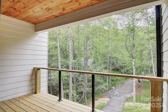181 Curly Maple Dr, Canton, NC 28716 - wooden terrace with a forest view