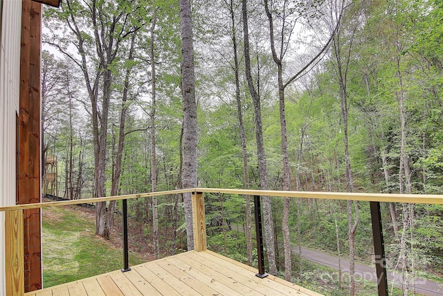 181 Curly Maple Dr, Canton, NC 28716 - wooden deck with a wooded view