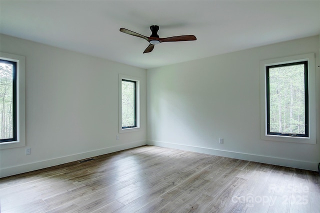 181 Curly Maple Dr, Canton, NC 28716 - spare room with ceiling fan, visible vents, a wealth of natural light, and light wood-style floors