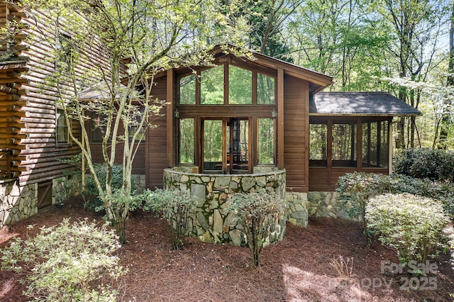 exterior space with log exterior