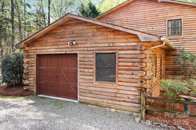 view of garage
