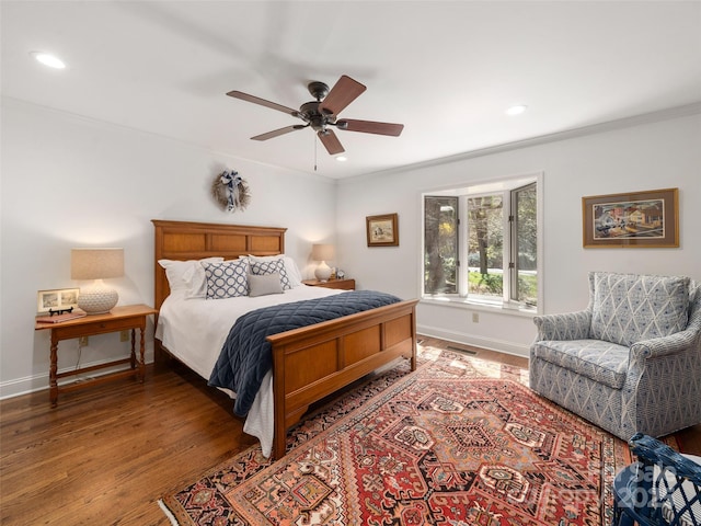 12 Clubside Dr, Asheville, NC 28804 - bedroom with baseboards, wood finished floors, recessed lighting, and crown molding
