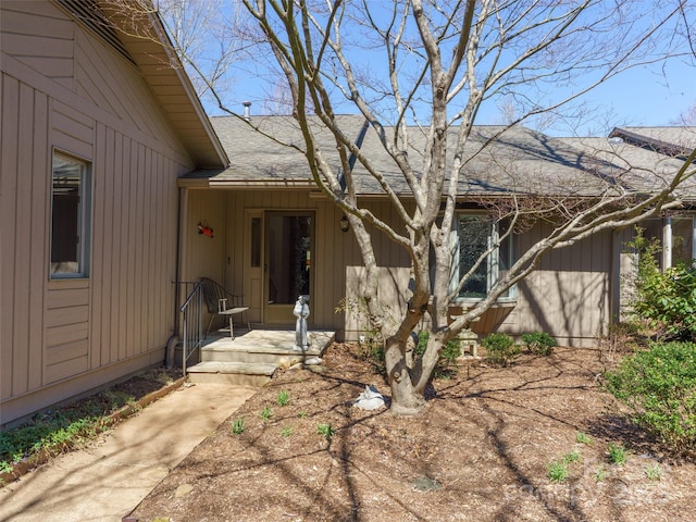 12 Clubside Dr, Asheville, NC 28804 - view of exterior entry featuring roof with shingles