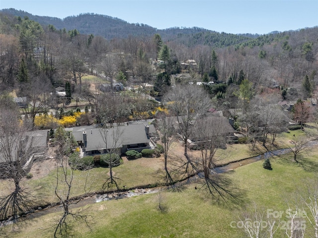 12 Clubside Dr, Asheville, NC 28804 - aerial view featuring a forest view and a mountain view