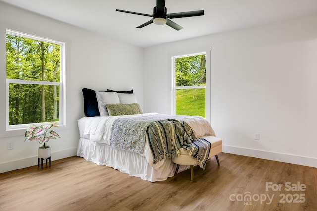 37 Garland Ball Dr, Alexander, NC 28701 - bedroom featuring multiple windows, baseboards, and wood finished floors