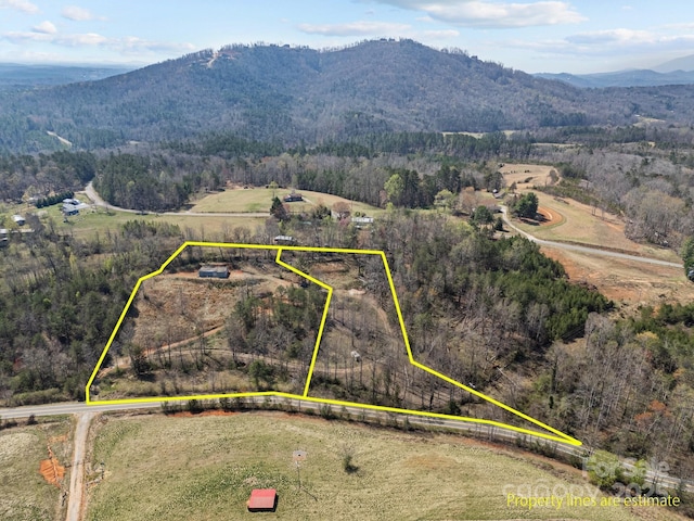 2311 Freemantown Rd, Lake Lure, NC 28746 - birds eye view of property with a wooded view, a mountain view, and a rural view