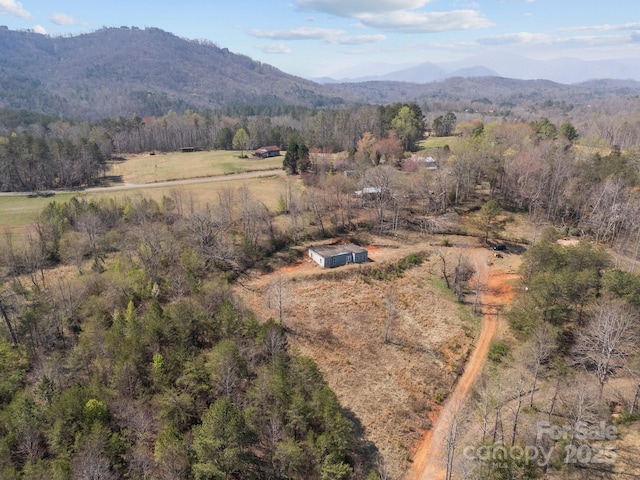 2311 Freemantown Rd, Lake Lure, NC 28746 - aerial view with a mountain view, a view of trees, and a rural view