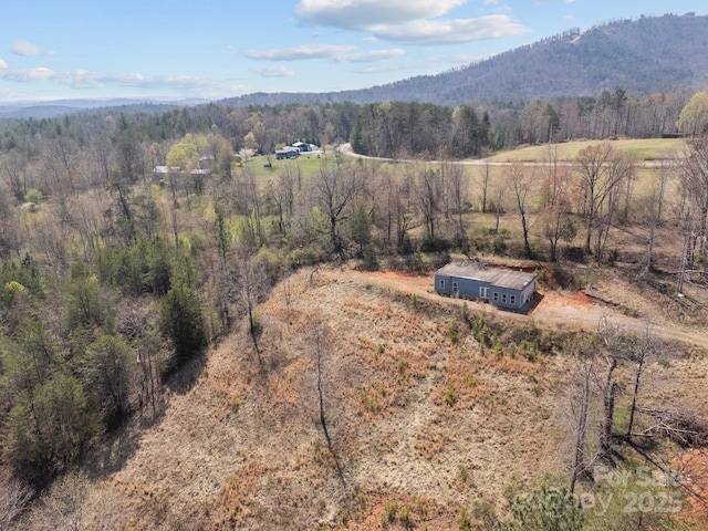 2311 Freemantown Rd, Lake Lure, NC 28746 - birds eye view of property featuring a mountain view and a view of trees