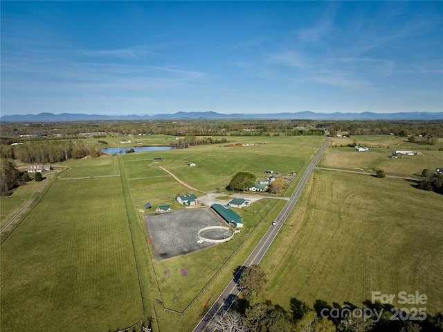 570 Lambs Grill Rd, Rutherfordton, NC 28139 - drone / aerial view featuring a water and mountain view and a rural view