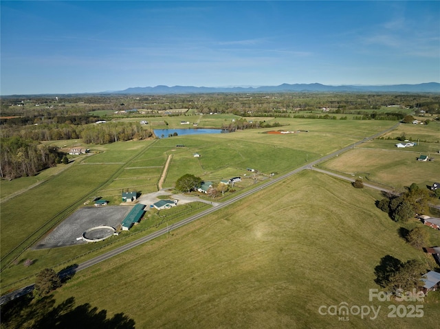 570 Lambs Grill Rd, Rutherfordton, NC 28139 - birds eye view of property featuring a water and mountain view and a rural view