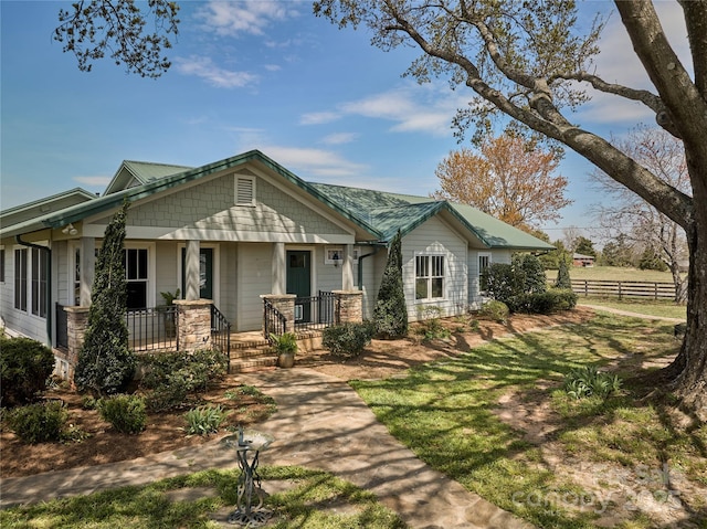 570 Lambs Grill Rd, Rutherfordton, NC 28139 - view of front of property with covered porch and fence