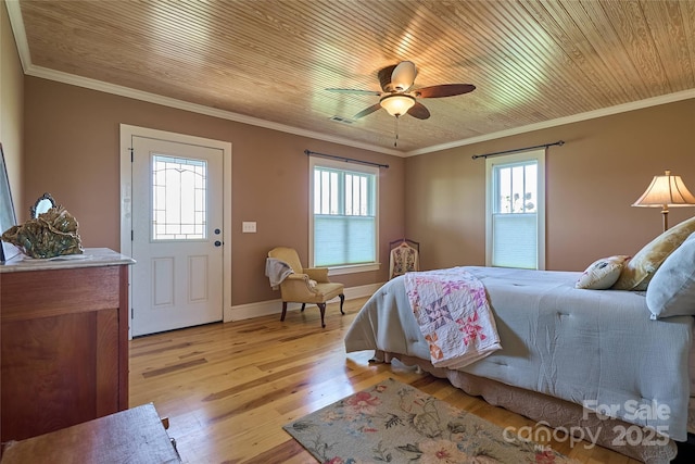 570 Lambs Grill Rd, Rutherfordton, NC 28139 - bedroom with multiple windows, light wood-style flooring, and ornamental molding