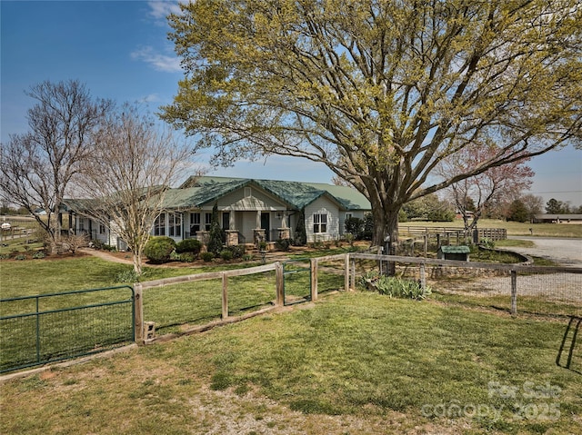 570 Lambs Grill Rd, Rutherfordton, NC 28139 - view of front of home featuring a gate, a fenced front yard, and a front yard