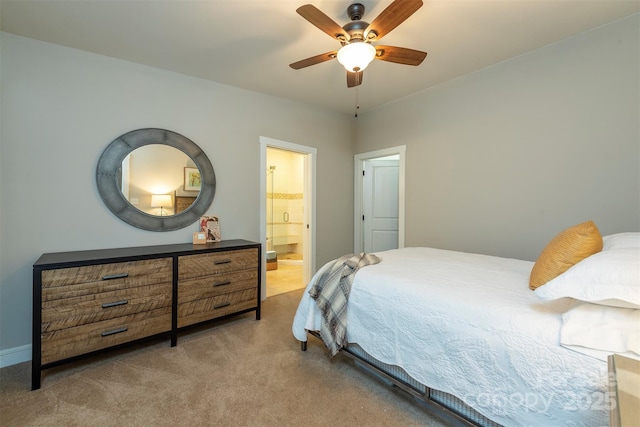 102 Kanawha Dr, Montreat, NC 28757 - bedroom with carpet floors, ceiling fan, and connected bathroom