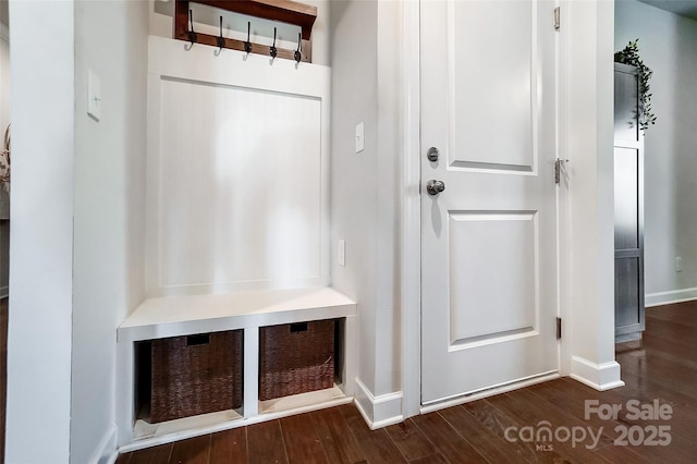 4337 Duplin Dr, Charlotte, NC 28214 - mudroom with dark wood-style flooring and baseboards