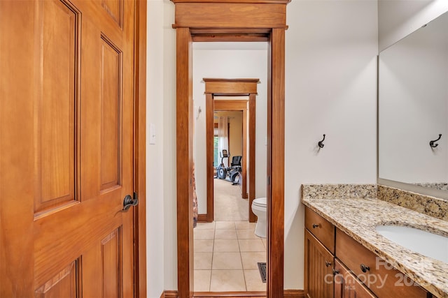 298 Poplar Grove Ct, Taylorsville, NC 28681 - bathroom with tile patterned floors, vanity, and toilet