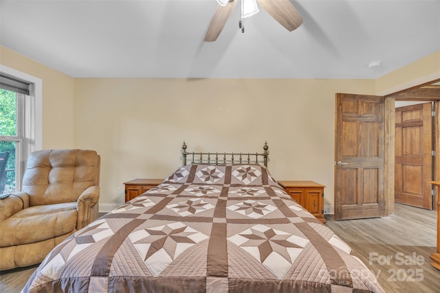 298 Poplar Grove Ct, Taylorsville, NC 28681 - bedroom featuring baseboards, light wood finished floors, and ceiling fan