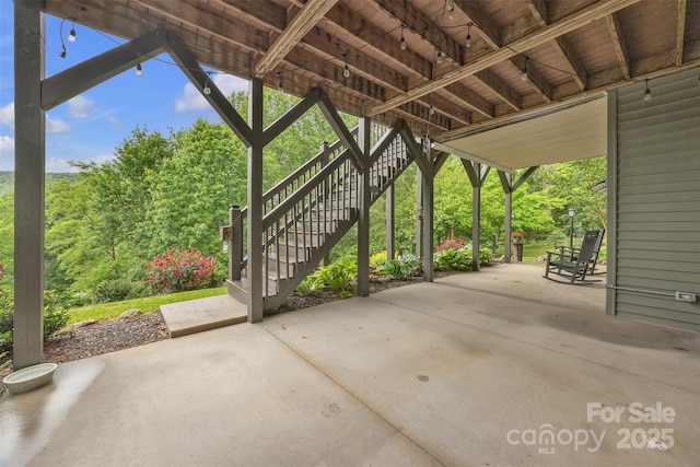 298 Poplar Grove Ct, Taylorsville, NC 28681 - view of patio featuring stairway