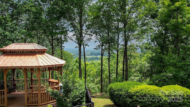 298 Poplar Grove Ct, Taylorsville, NC 28681 - view of yard with a wooden deck and a gazebo