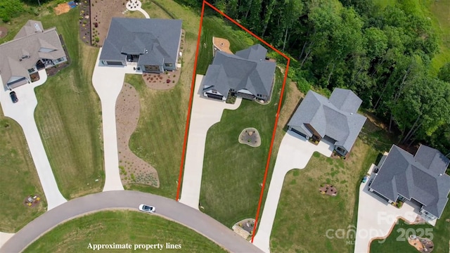 20 Slate Dr, Candler, NC 28715 - aerial perspective of suburban area with property boundaries highlighted