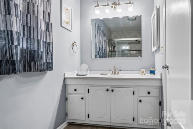 3829 Norman Rd, Morganton, NC 28655 - full bathroom featuring vanity and a shower with door