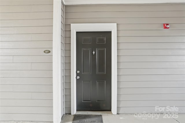 view of exterior entry