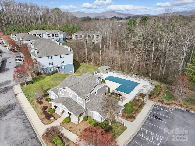aerial view with a residential view