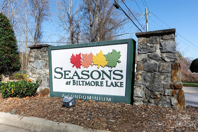 view of community sign