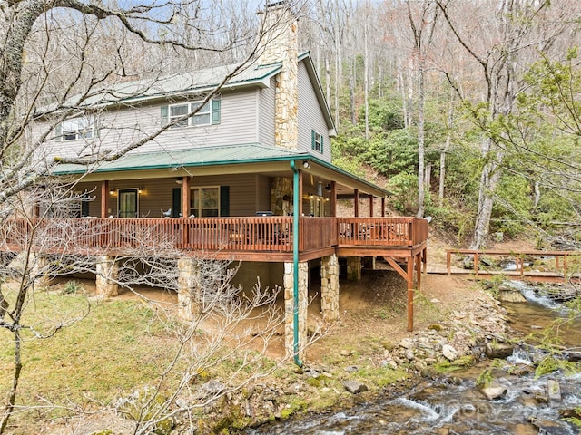 3975 Mountain Creek Rd, Robbinsville, NC 28771 - view of side of home with a water view and a view of trees