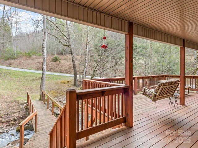 3975 Mountain Creek Rd, Robbinsville, NC 28771 - view of wooden terrace