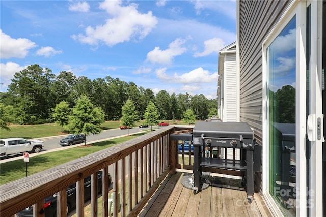 8232 Waxhaw Hwy, Waxhaw, NC 29173 - wooden terrace with view of scattered trees and a grill